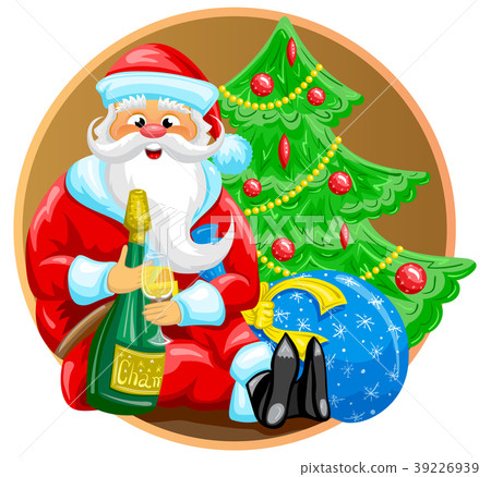 Santa with bottle 39226939