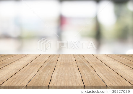 Empty wood table top on blurred background 39227029