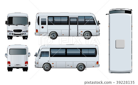 Download Vector urban passenger mini-bus mock-up - Stock Illustration 39228135 - PIXTA