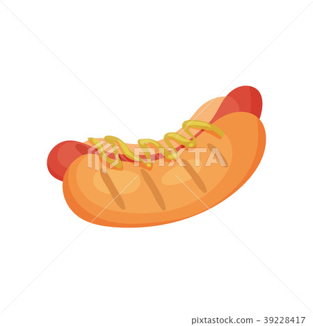 Hot dog with mustard vector Illustration on a 39228417