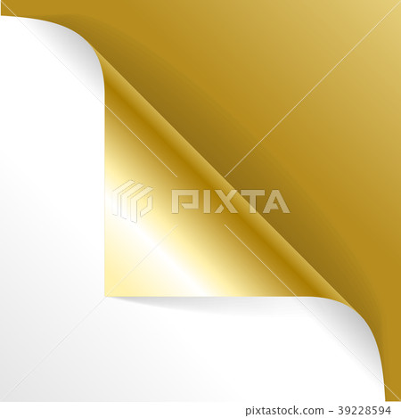 Realistic Detailed 3d Golgen Curved Corner. Vector 39228594