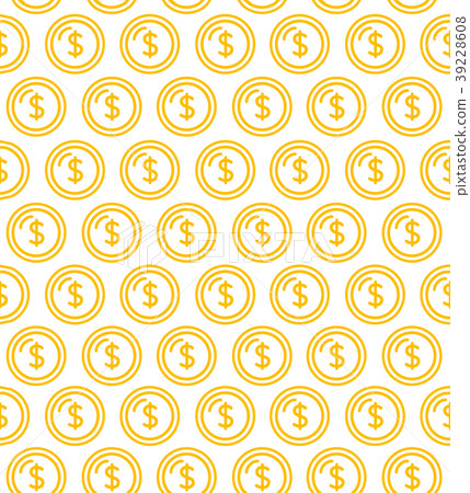 Coins Signs Seamless Pattern Background. Vector 39228608