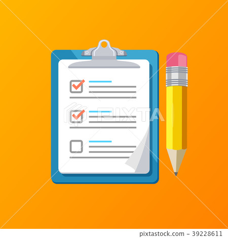 Realistic Detailed 3d Claim Form with a Pencil 39228611
