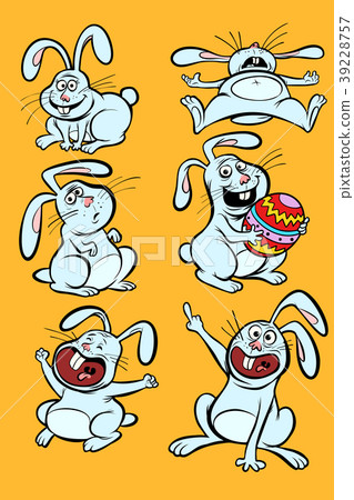 Funny Easter Bunny character set collection Funny Easter Bunny character set collection 39228757
