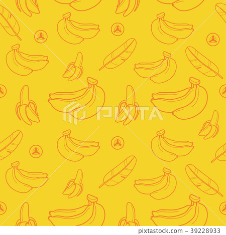 Banana fruit seamless pattern background vector - Stock Illustration ...