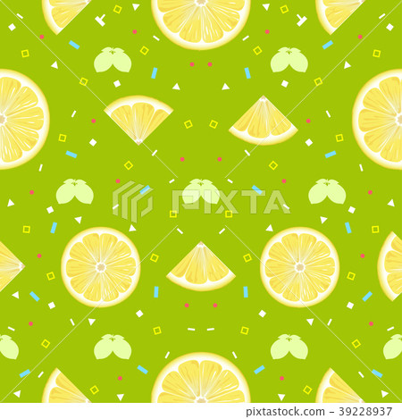Lemon fruits seamless pattern background vector Lemon fruits seamless pattern background vector 39228937