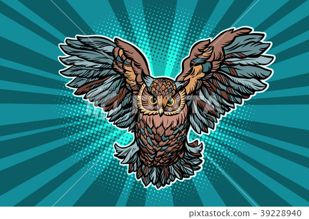 Beautiful realistic owl in flight Beautiful realistic owl in flight 39228940