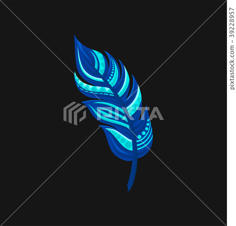 Beautiful bright abstract blue feather vector Beautiful bright abstract blue feather vector 39228957