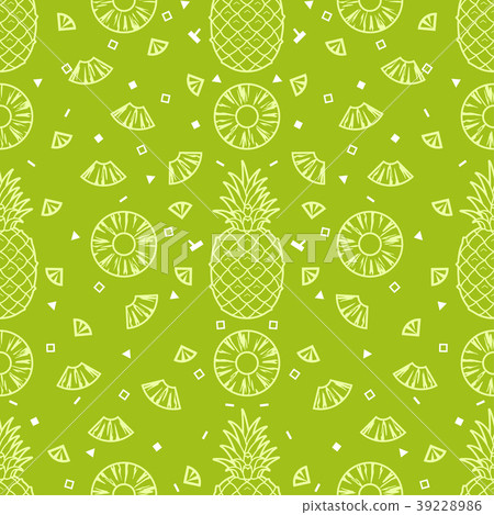 Pineapple fruit seamless pattern background vector - Stock Illustration ...