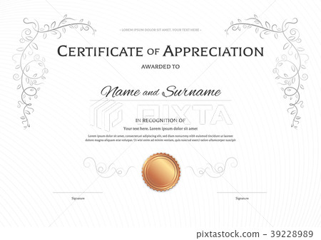 Luxury certificate template with border frame Luxury certificate template with border frame 39228989