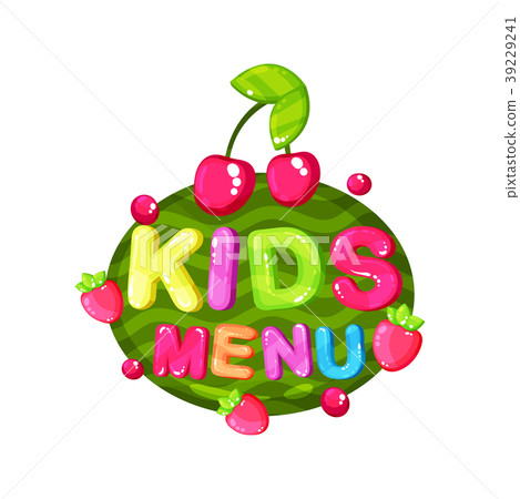 图库插图: kids menu logo template, design element for cafe