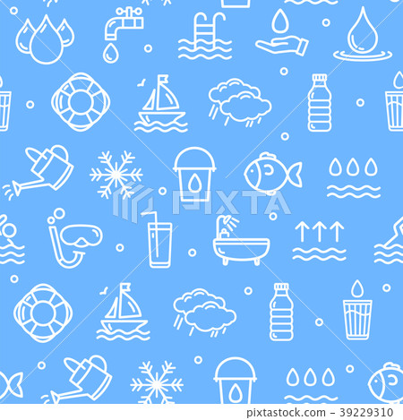 Pool and Water Signs Seamless Pattern Background Pool and Water Signs Seamless Pattern Background 39229310