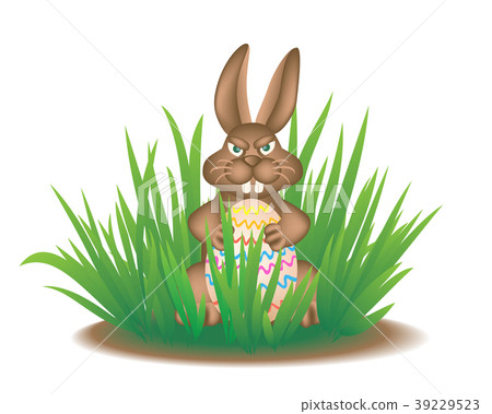 Real Easter Bunny In The Grass Stock Illustration 39229523 Pixta