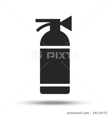 Fire extinguisher painted in flat design. 39229552