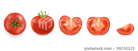 Vector 3d realistic different tomato icon set 39230125