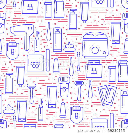 Hair removal methods line seamless pattern Hair removal methods line seamless pattern 39230135