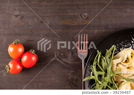 Top view of delicious pasta Top view of delicious pasta 39230487