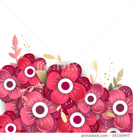 Paper cut style of  bright flowers. 39230947