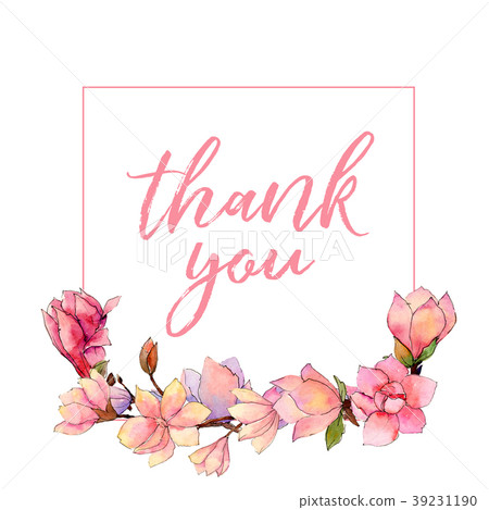 Wildflower magnolia flower frame in a watercolor 39231190