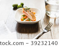 fresh little salad with salmon and sprouts 39232140