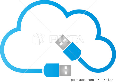 Cloud, usb plug, cloud computing, data, logo Cloud, usb plug, cloud computing, data, logo 39232188