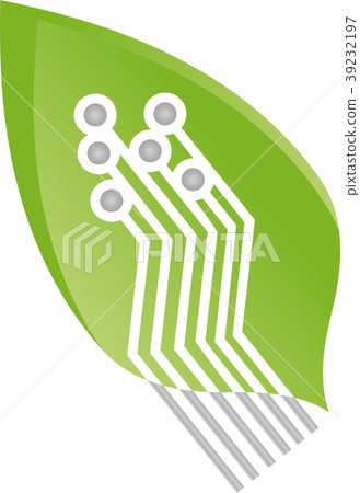 Leaf, chip board, green IT, services, Logo Leaf, chip board, green IT, services, Logo 39232197
