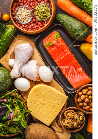 Keto (ketogenic) diet concept. food background Keto (ketogenic) diet concept. food background 39232275