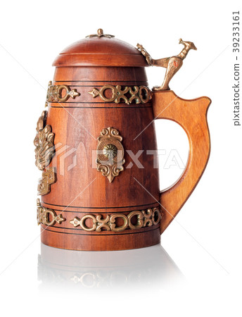 Wooden mug with beer cover 39233161
