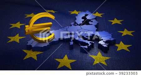 sign Euro on the map sign Euro on the map 39233303