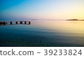 Calm Seascape. Pier and Sea at Sunset in Summer. 39233824