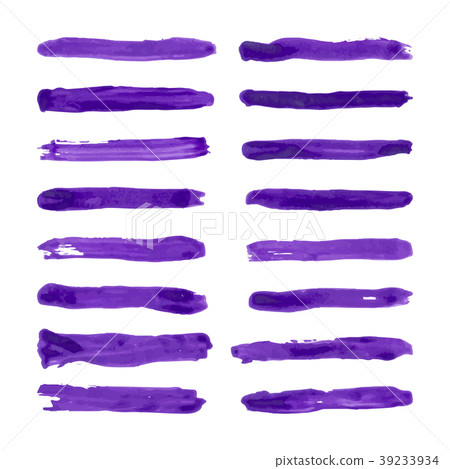 set of watercolor pastel violet brushes 39233934
