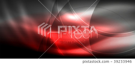 Glossy light effect neon glowing waves, shiny Glossy light effect neon glowing waves, shiny 39233946