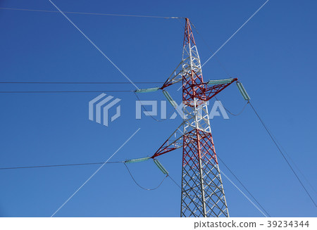 high-voltage power lines. electricity distribution high-voltage power lines. electricity distribution 39234344