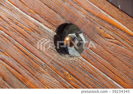 close up of old rusty screw head on rustic wooden close up of old rusty screw head on rustic wooden 39234345