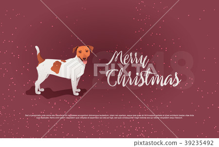 Funny dog and merry Christmas.  39235492