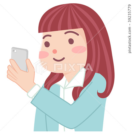 觀看智能手機的婦女 39235779