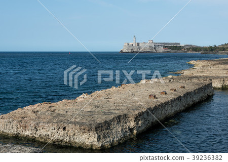 lighthouse and the old fortress in Havana lighthouse and the old fortress in Havana 39236382