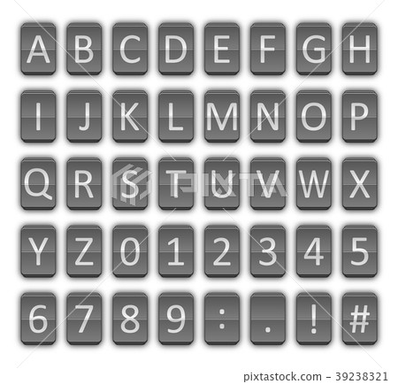 Alphabet and number in flip panel style 39238321