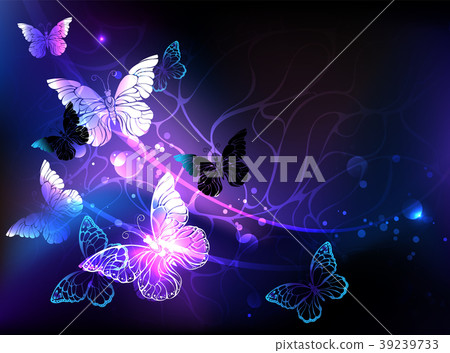 Background with night butterflies 39239733