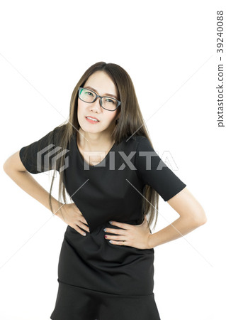 Business woman feeling suffering pain stomach ache 39240088