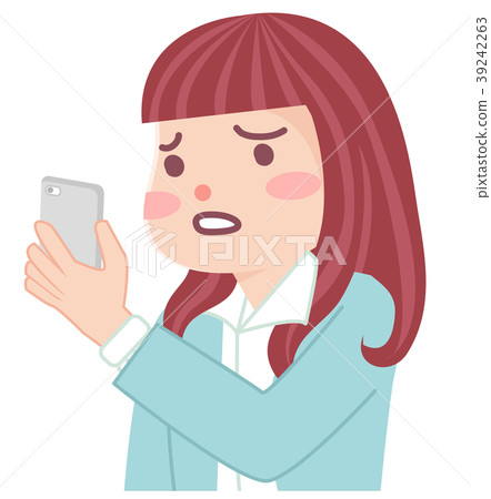 A woman watching a smartphone 39242263