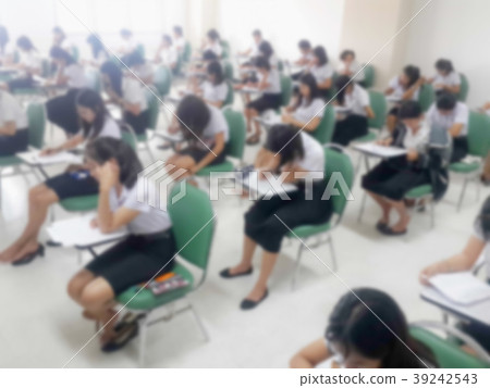Blur background students were taking an exam in co 39242543