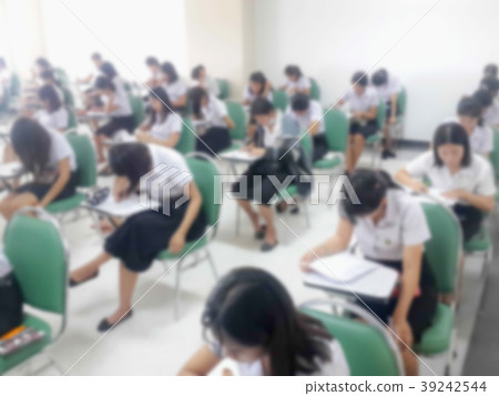Blur background students were taking an exam in co 39242544