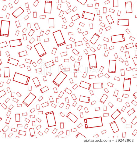 Vector seamless abstract pattern. Red smartphones 39242908