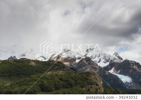 Patagonia Andes in the clouds.  39243032