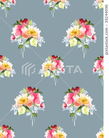 Seamless summer pattern with watercolor flowers Seamless summer pattern with watercolor flowers 39244096
