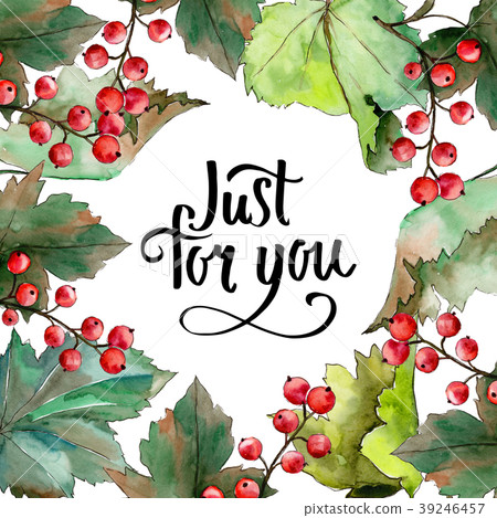 Leaves currant frame in a watercolor style. Leaves currant frame in a watercolor style. 39246457