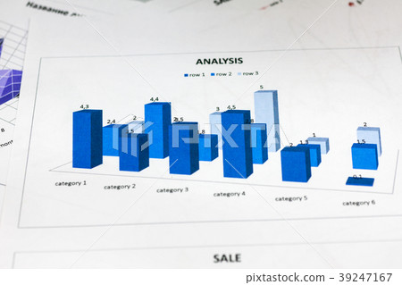 Close-up, analysis of the annual report, chart. Close-up, analysis of the annual report, chart. 39247167