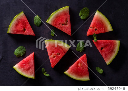 Above view on slices fresh watermelon 39247946