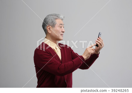 亞洲人的表情，資深，中年，老人，特寫鏡頭，笑，微笑，幸福，健康 39248265